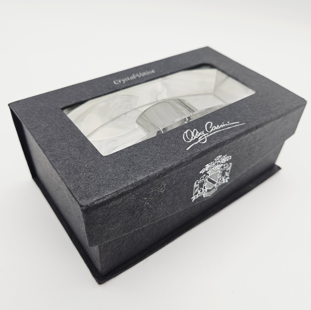 OLEG CASSINI | curved crystal votive candle holder